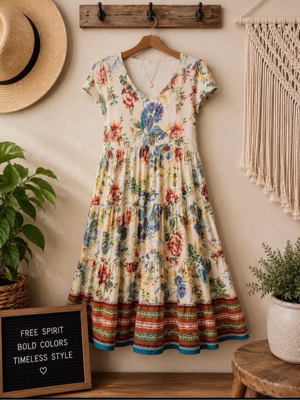 Soft Surroundings Colorful Floral tiered boho maxi Dress size XS